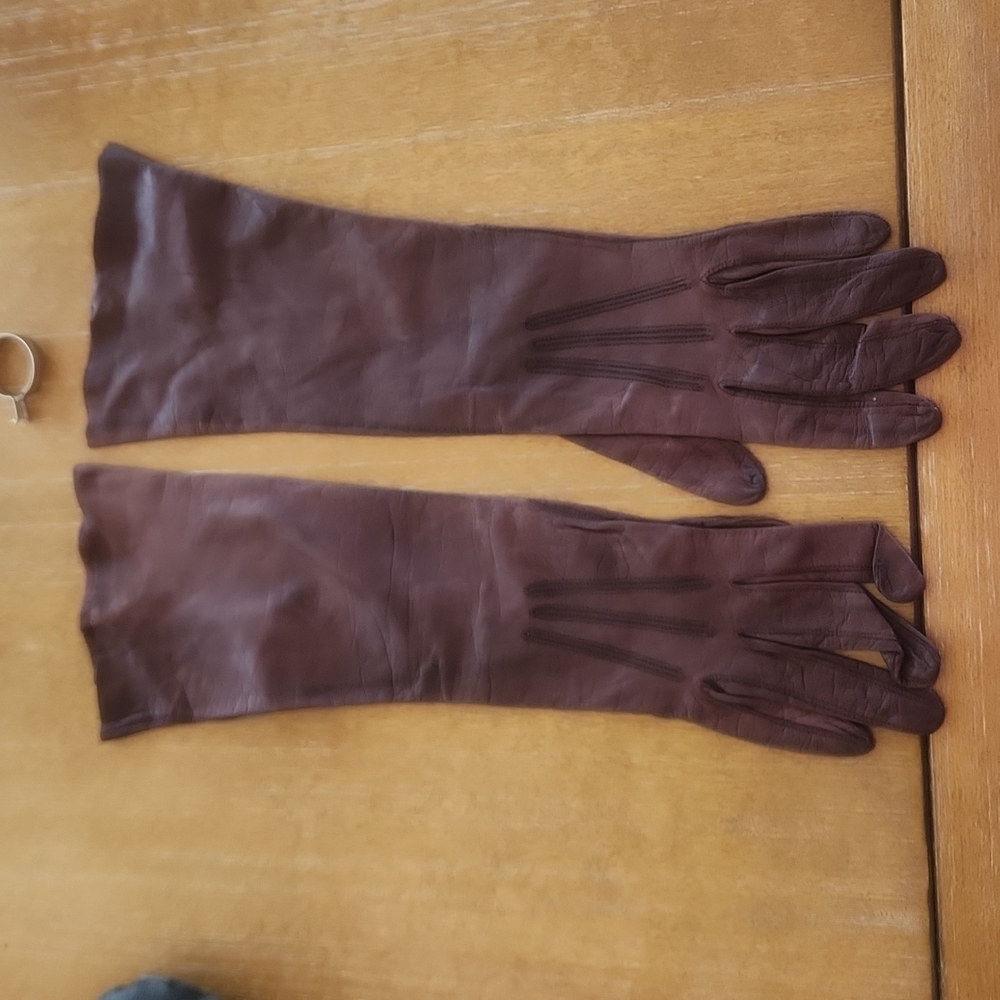 VINTAGE REAL KID LEATHER GLOVES.  MADE FOR A & S - Picture 5 of 12